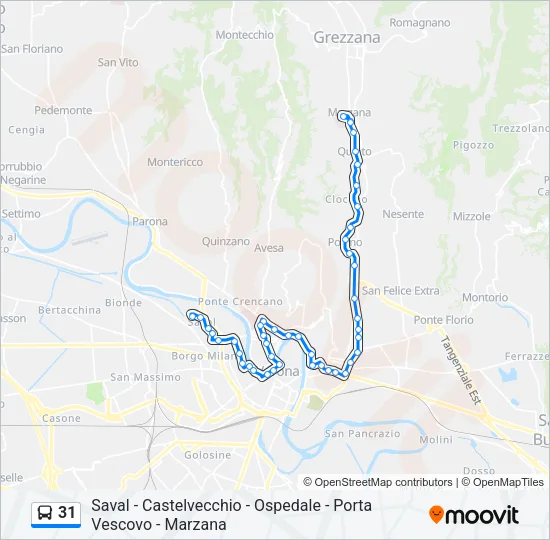 31 Bus Line Map