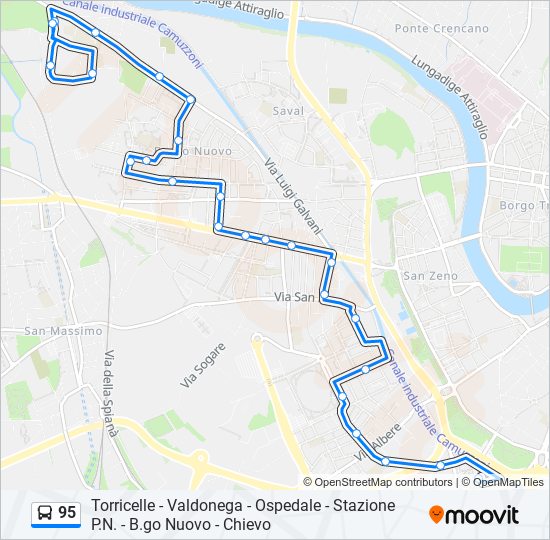 95 bus Line Map