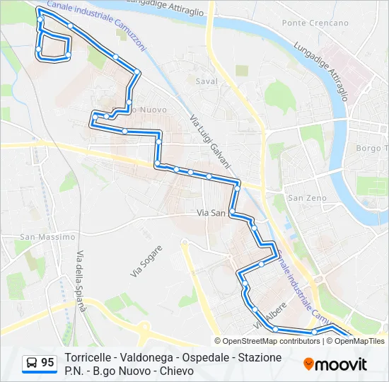 95 Bus Line Map