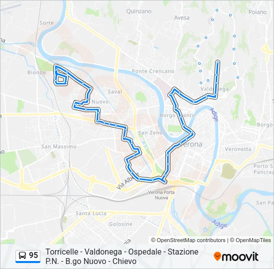 95 Bus Line Map