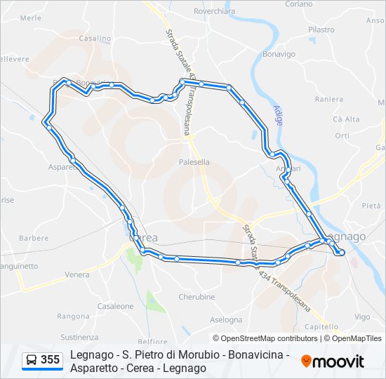 355 bus Line Map