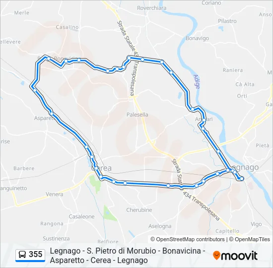 355 Bus Line Map