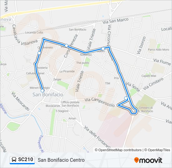 SC210 bus Line Map