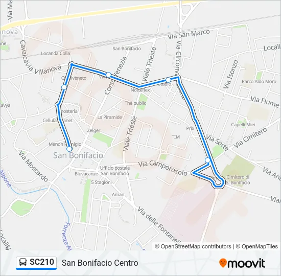 SC210 Bus Line Map