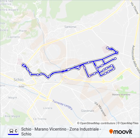 Percorso linea bus C