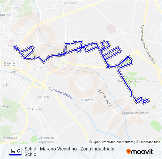 Percorso linea bus C