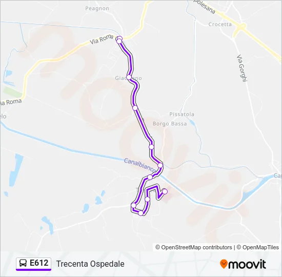 E612 Bus Line Map