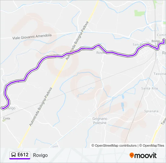 E612 Bus Line Map