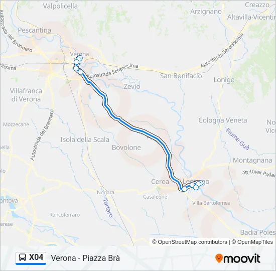 X04 Bus Line Map
