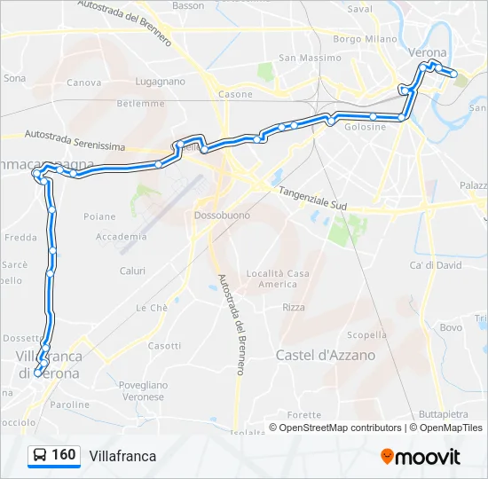 160 Bus Line Map