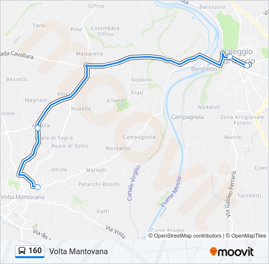 160 bus Line Map