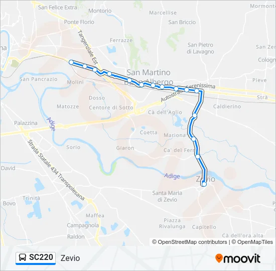 SC220 Bus Line Map
