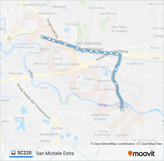 SC220 Bus Line Map
