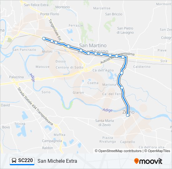 SC220 bus Line Map