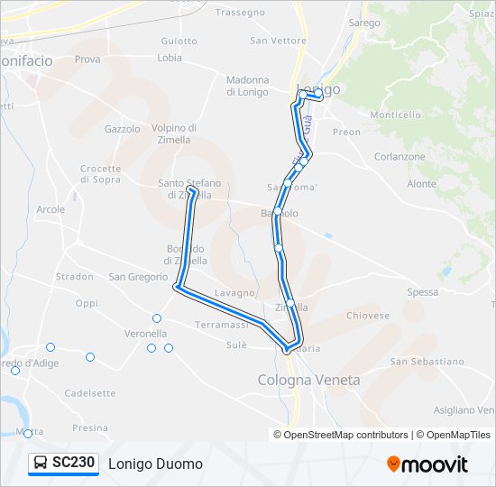 SC230 bus Line Map