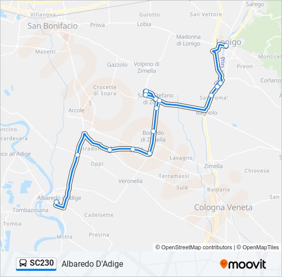 SC230 bus Line Map