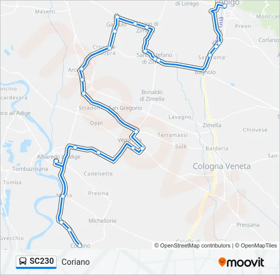 SC230 Bus Line Map