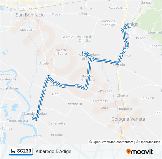 SC230 Bus Line Map