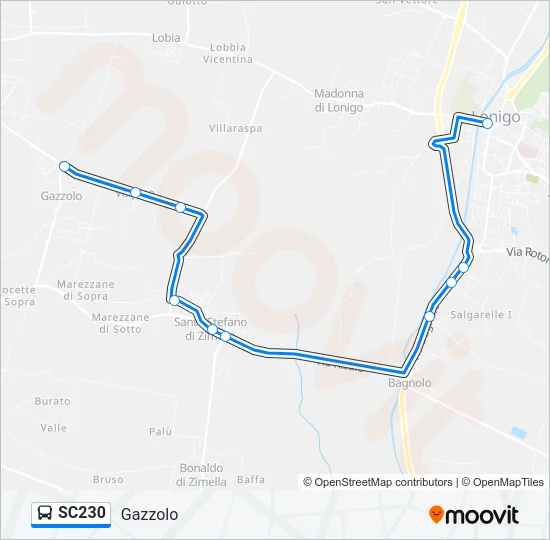 SC230 Bus Line Map