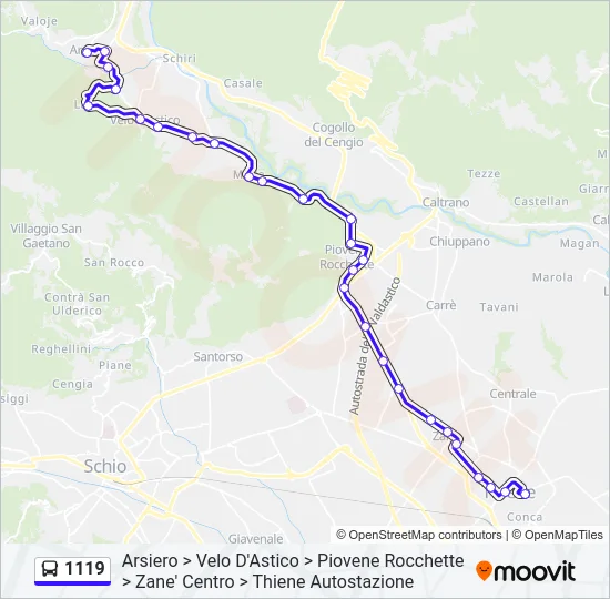 1119 Bus Line Map