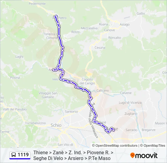 1119 Bus Line Map