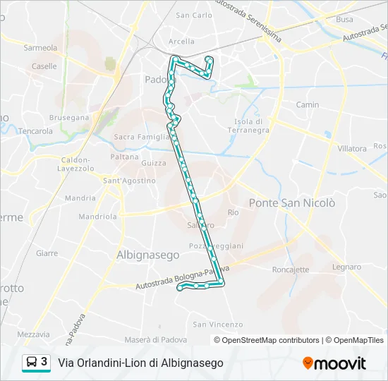 3 Bus Line Map