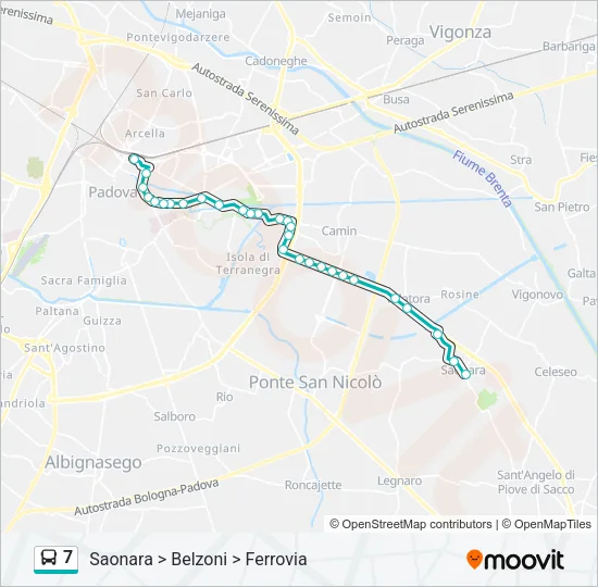 7 Bus Line Map