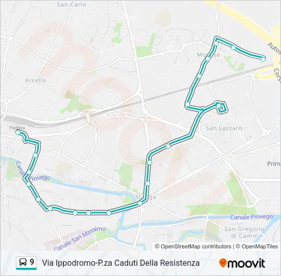 9 Bus Line Map
