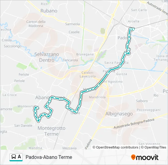 Percorso linea  A