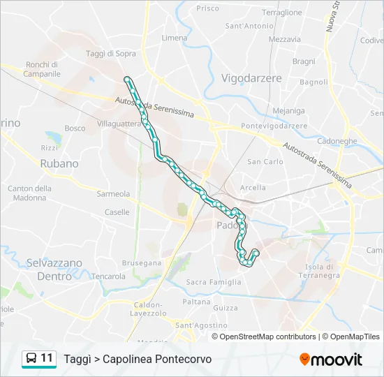 11 Bus Line Map