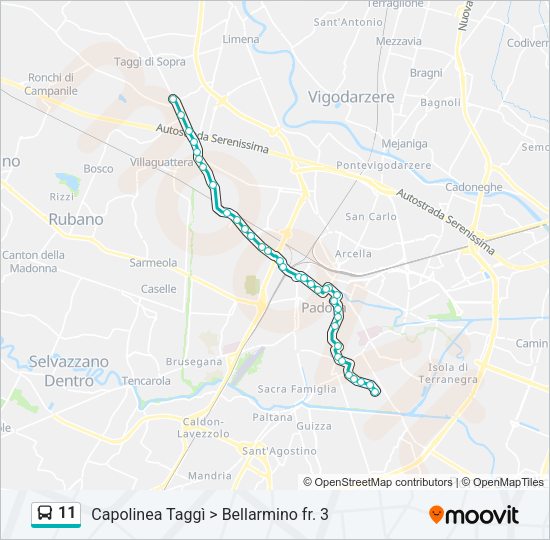 Percorso linea  11