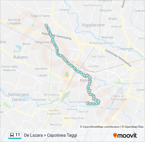 11 Bus Line Map