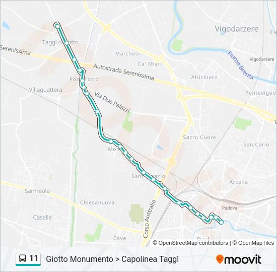 11 Bus Line Map