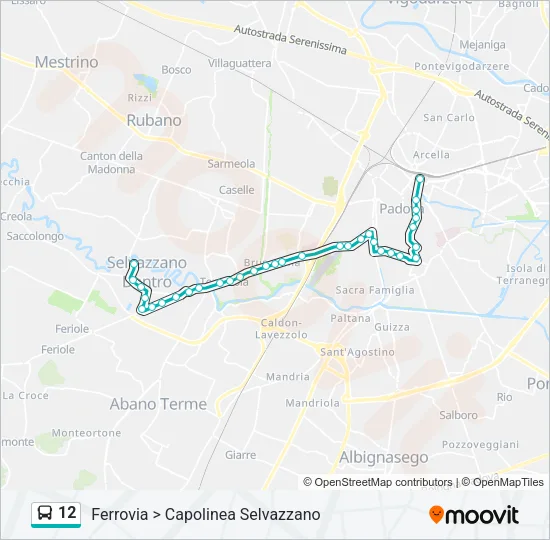 12 Bus Line Map