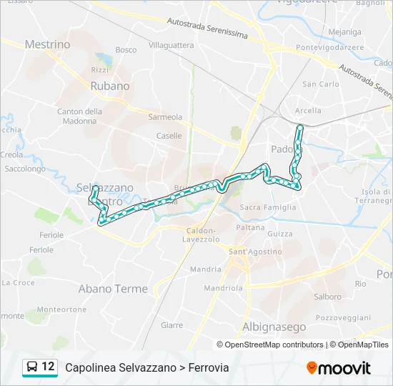 12 Bus Line Map