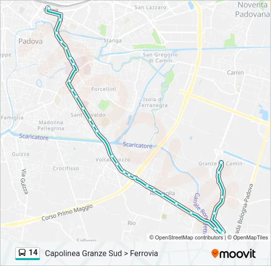 14 Bus Line Map