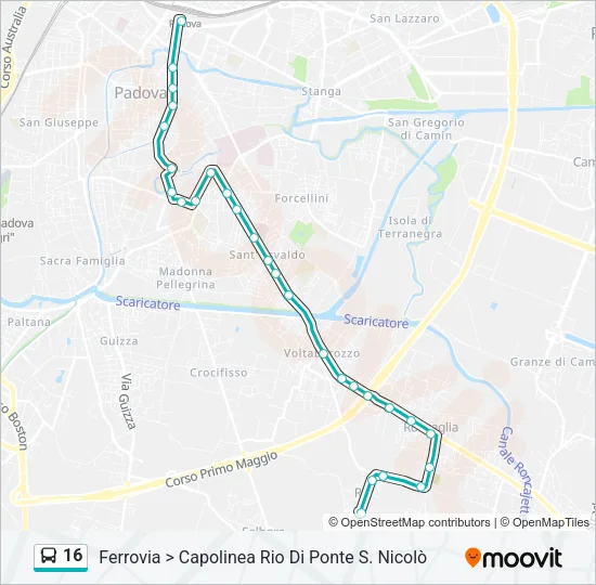 16 Bus Line Map