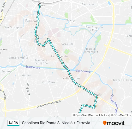 16 Bus Line Map
