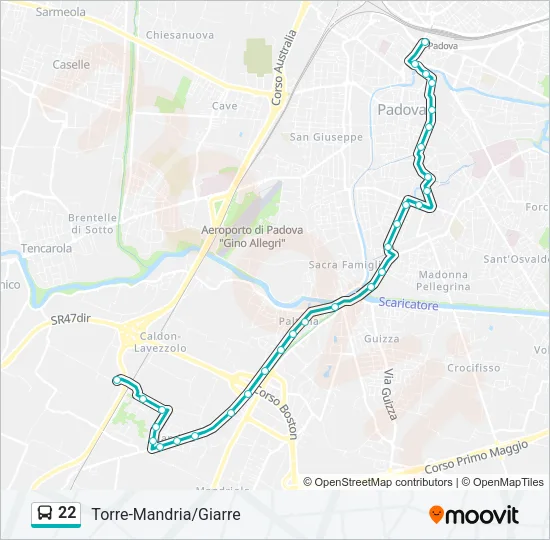 22 Bus Line Map