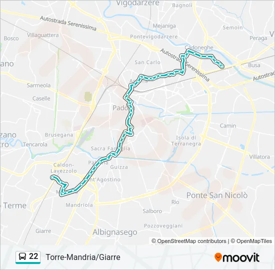 22 Bus Line Map