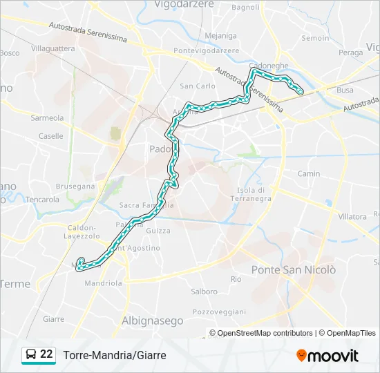 22 Bus Line Map