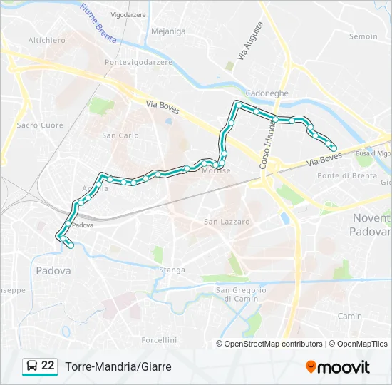 22 Bus Line Map