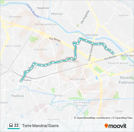 22 Bus Line Map