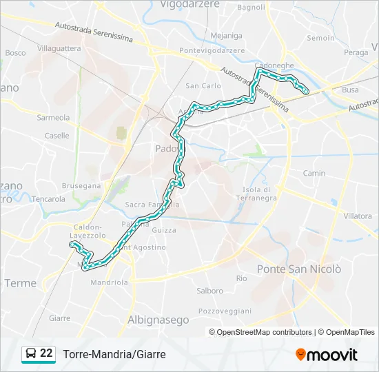22 Bus Line Map