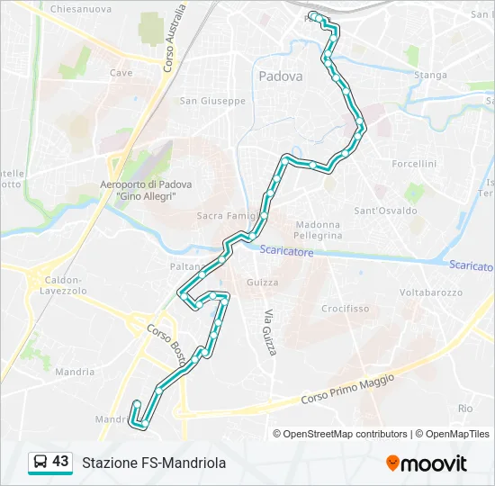43 Bus Line Map