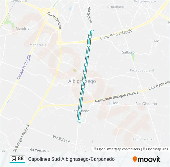 88 Bus Line Map