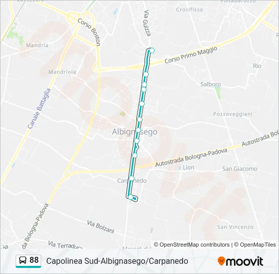 88 Bus Line Map
