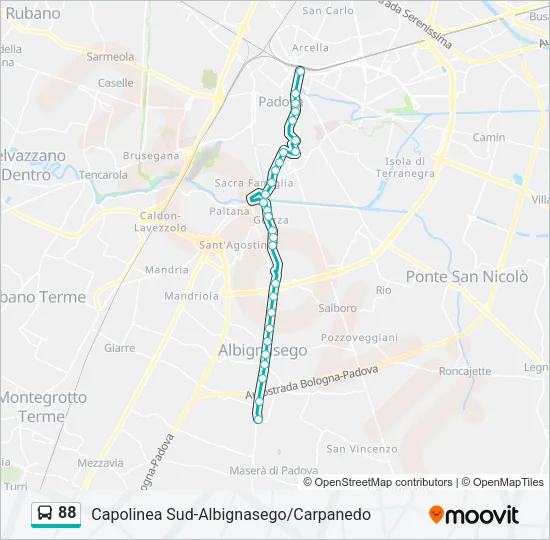 Percorso linea  88