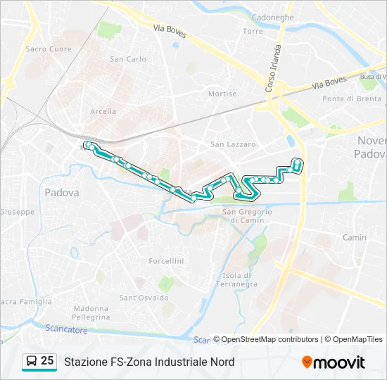 25 Bus Line Map