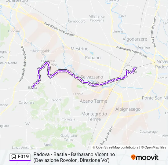 E019 Bus Line Map